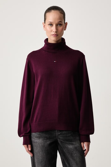 Tommy Jeans Dolčevita ženska pamučna bordo DW0DW23361