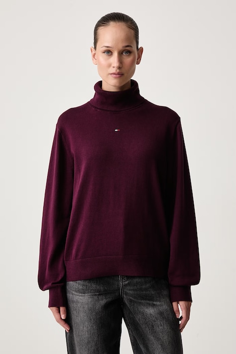 Tommy Jeans Dolčevita ženska pamučna bordo DW0DW23361