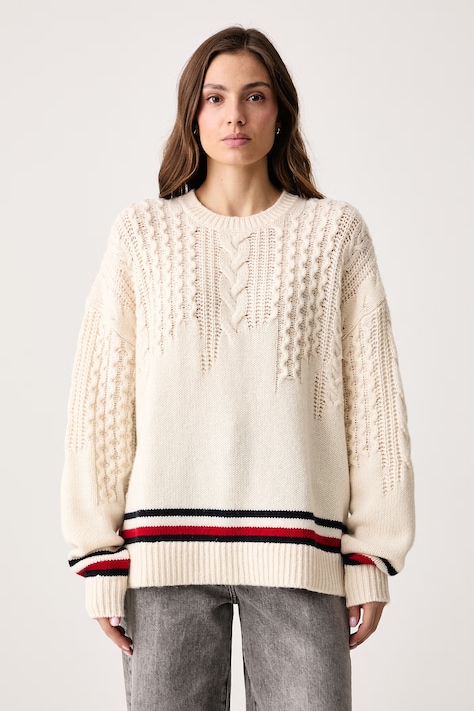 Tommy Jeans Svetr dámský vlněný béžový DW0DW23353