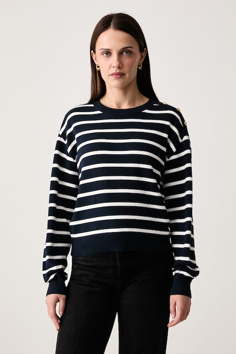 Tommy Hilfiger Svetr dámský bavlněný námořnický modrý WW0WW51584