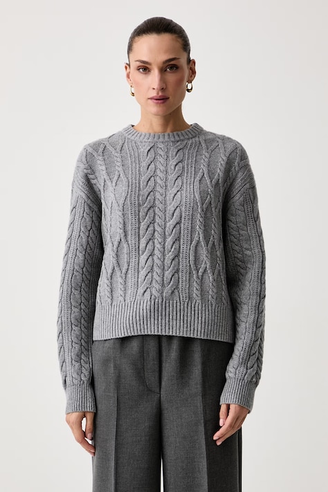Tommy Hilfiger Maglione da donna con lana grigio WW0WW51396