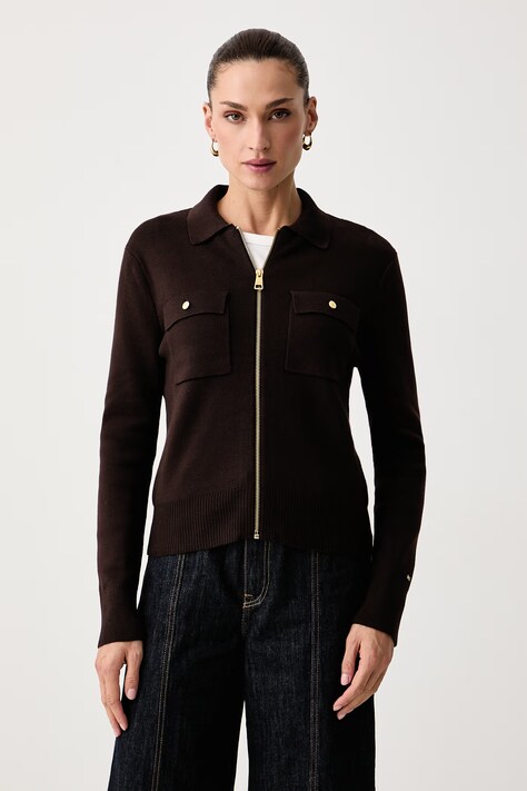 Tommy Hilfiger Жилетка дамска с памук кафява WW0WW51415
