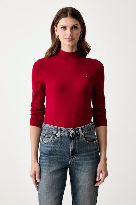 Tommy Hilfiger Félgarbó női pamuttal piros WW0WW51383