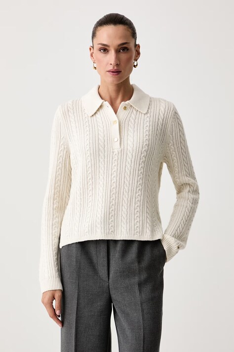 Tommy Hilfiger Pulover ženski z volno bež WW0WW52222