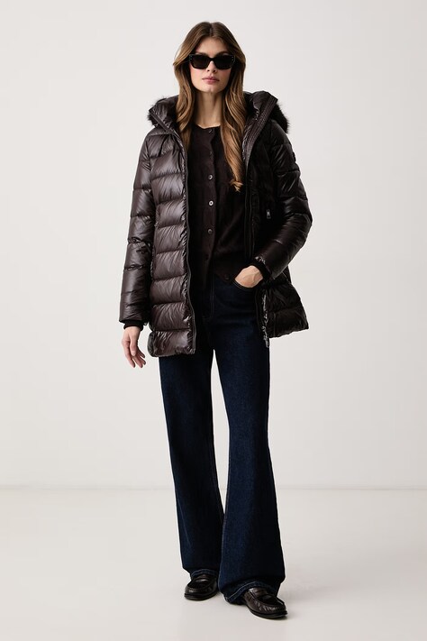 Tommy Hilfiger Kardigan damski wełniany brązowy WW0WW52191
