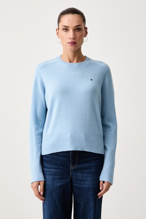 Tommy Hilfiger Sweter damski wełniany niebieski WW0WW51432