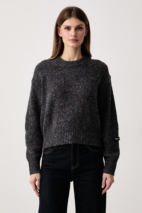 Calvin Klein Jeans Πουλόβερ γυναικείο με μαλλί γκρί LV047H332G