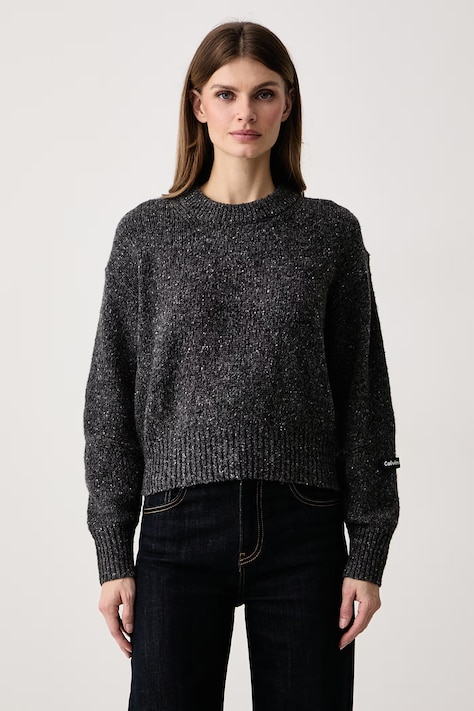 Calvin Klein Jeans Πουλόβερ γυναικείο με μαλλί γκρί LV047H332G
