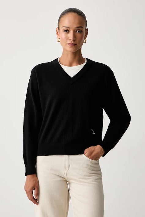 Calvin Klein Jeans πουλόβερ γυναικείο με μαλλί μαύρο LV047H371G
