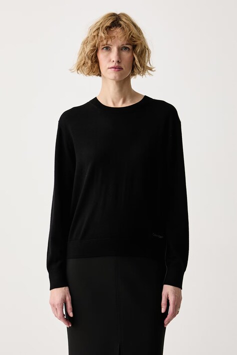 Calvin Klein Πουλόβερ γυναικείο με μαλλί μαύρο LV044H313G