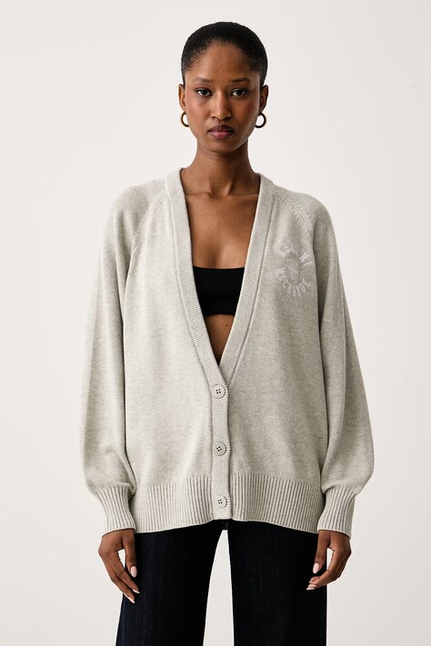 Armani Exchange Kardigán dámsky bavlnený sivý XW002878 AF16552
