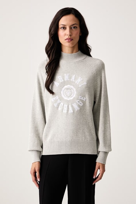 Armani Exchange Pulover ženski bombažen siv XW002877 AF16552
