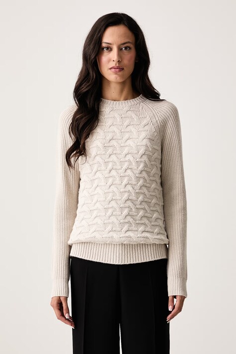 Armani Exchange Pulover za žene s vunom bež XW002639 AF16604