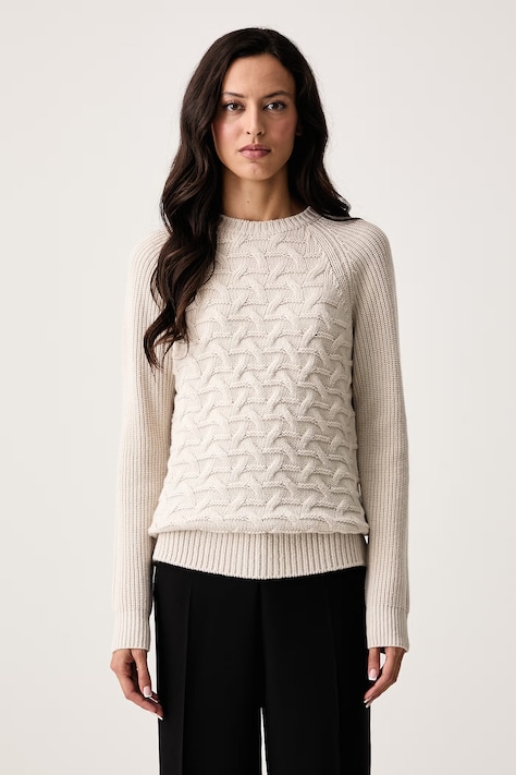 Armani Exchange Pulover za žene s vunom bež XW002639 AF16604