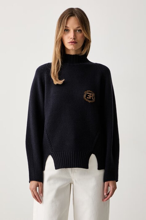 ERMANNO Firenze sweter damski granatowy D49EM041APE87