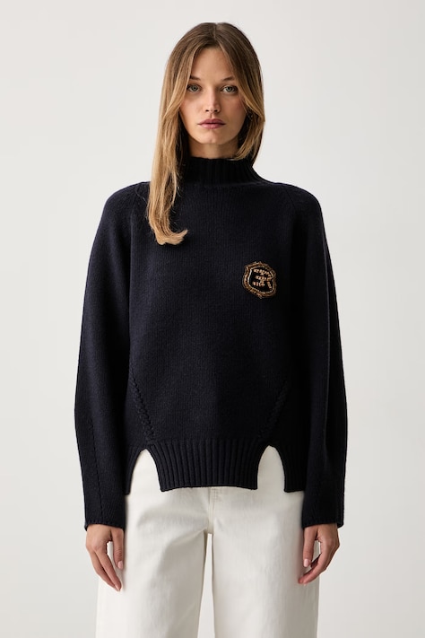 ERMANNO Firenze sweter damski granatowy D49EM041APE87