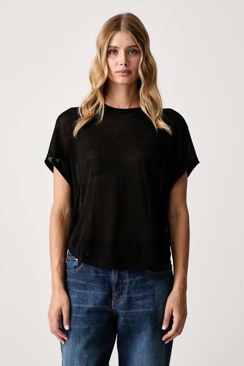 United Colors of Benetton Блуза дамска с вискоза черна 13I8D10H0