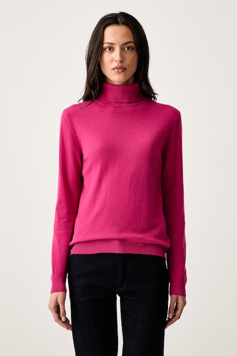 United Colors of Benetton Rolák dámsky vlnený ružový 1P02D2348