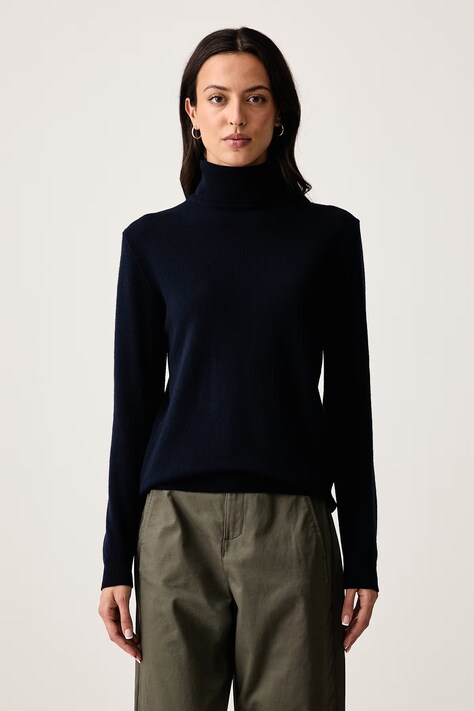 United Colors of Benetton Golf damski wełniany granatowy 1P02D2348