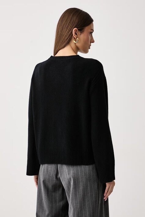 United Colors of Benetton Sweter damski z wełną czarny 1SJWD10HU