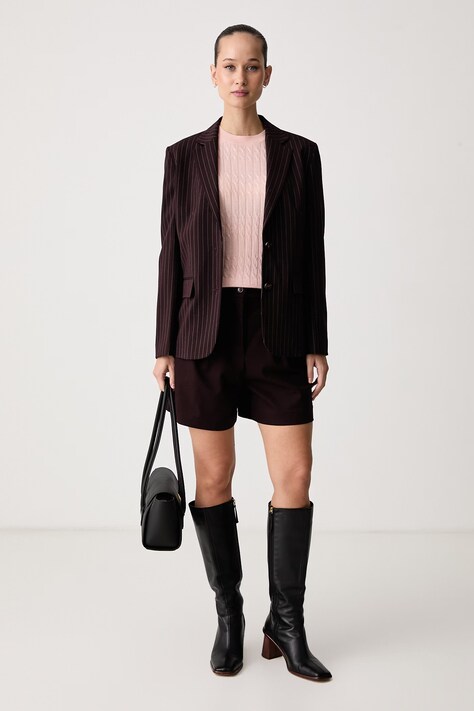 United Colors of Benetton Sweter z krótkim rękawem damski z wełną różowy 1H02D10HO