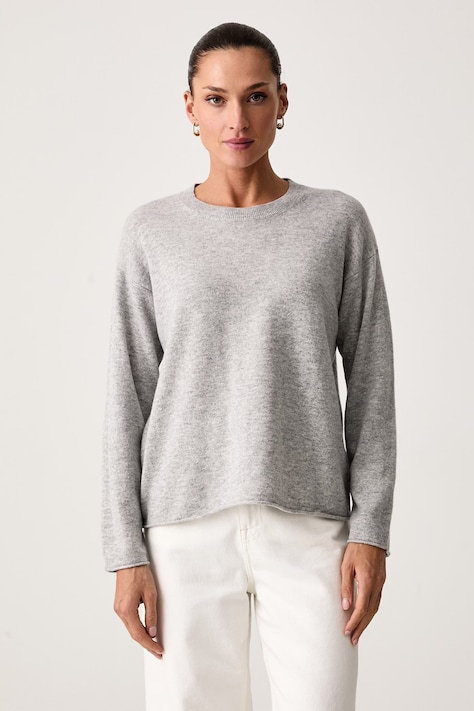 United Colors of Benetton Sweter damski wełniany z dodatkiem kaszmiru szary 1I0FD10HQ