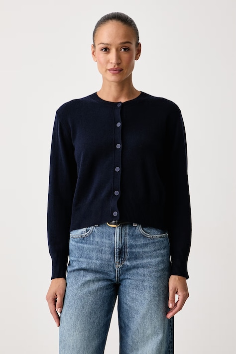 United Colors of Benetton Kardigan dámský s vlnou námořnický modrý 1B9YD502Y
