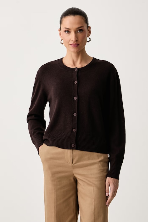 United Colors of Benetton Kardigan damski z wełną brązowy 1B9YD502Y