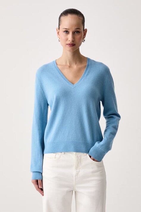 United Colors of Benetton Sweter damski wełniany niebieski 1002D403X