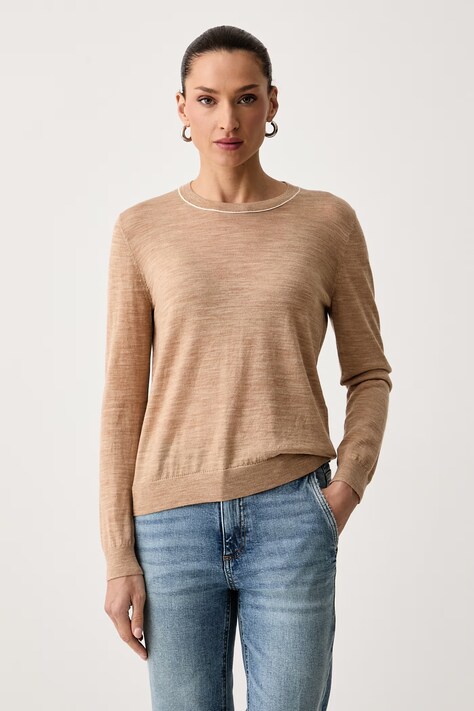 United Colors of Benetton Sweter damski wełniany pomarańczowy 1IOVE10HM