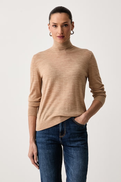United Colors of Benetton Golf damski wełniany pomarańczowy 1IOVE204V