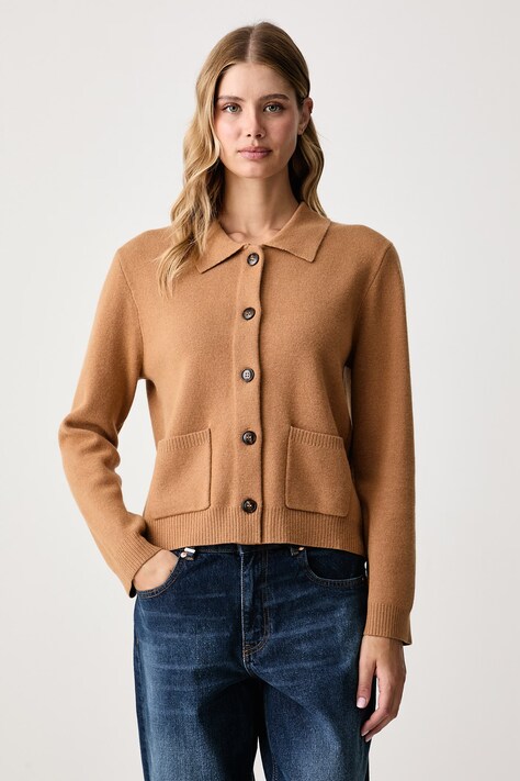 United Colors of Benetton Жилетка дамска с вълна кафява 1B9YD502X