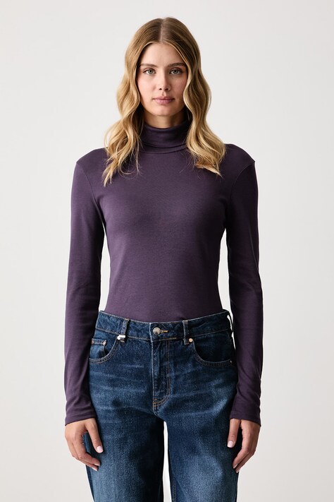 United Colors of Benetton Longsleeve damski bawełniany fioletowy 3GA8E2224