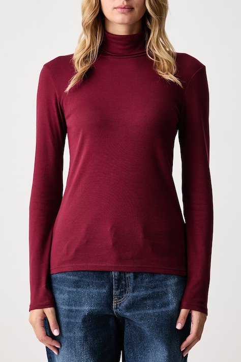 United Colors of Benetton Longsleeve damski bawełniany bordowy 3GA8E2224