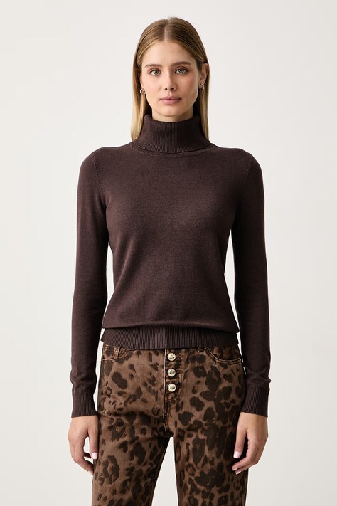 Gaudi Sweter damski z wiskozą brązowy 621BD53079