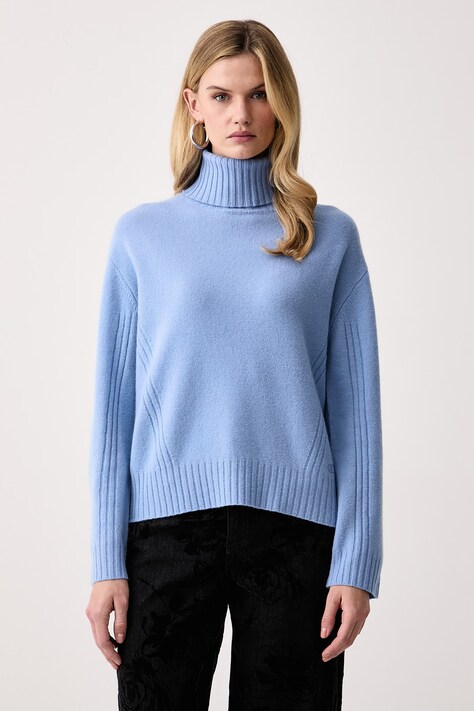 Liu Jo Sweter damski wełniany niebieski WF6219 MS009