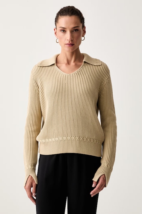 Armani Exchange sweter damski bawełniany beżowy XW002629 AF25932