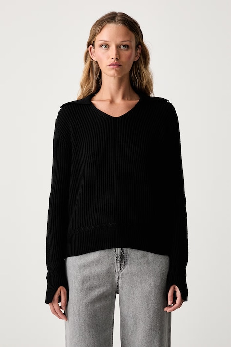 Armani Exchange светр жіночий бавовняний чорний XW002629 AF25932