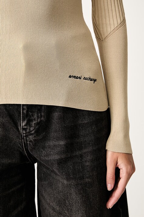 Armani Exchange sweter damski z wiskozą niebieski XW002627 AF10352
