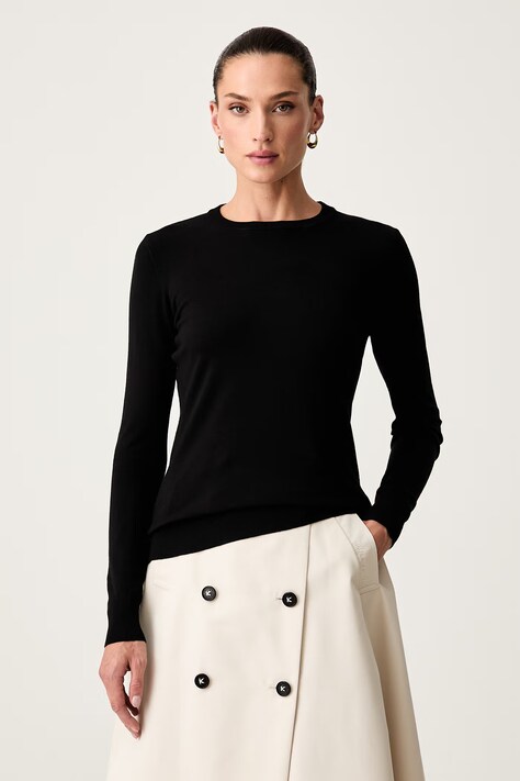 Trussardi sweter damski z wiskozą czarny M7356001241N