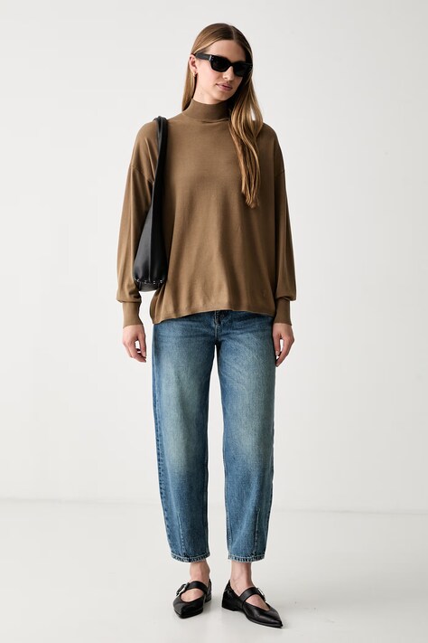 Trussardi pulover pentru femei cu vâscoză maro M7336001123N