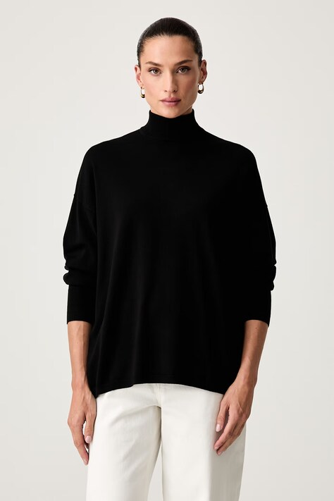 Trussardi sweter damski z wiskozą czarny M7336001123N