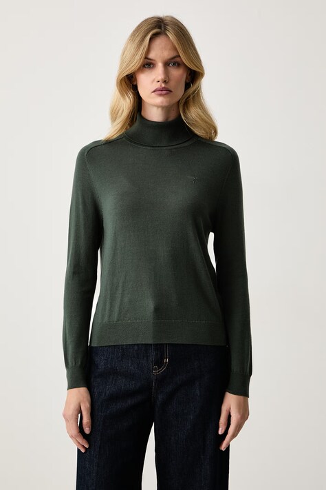 Trussardi Golf damski wełniany zielony M0916001341N