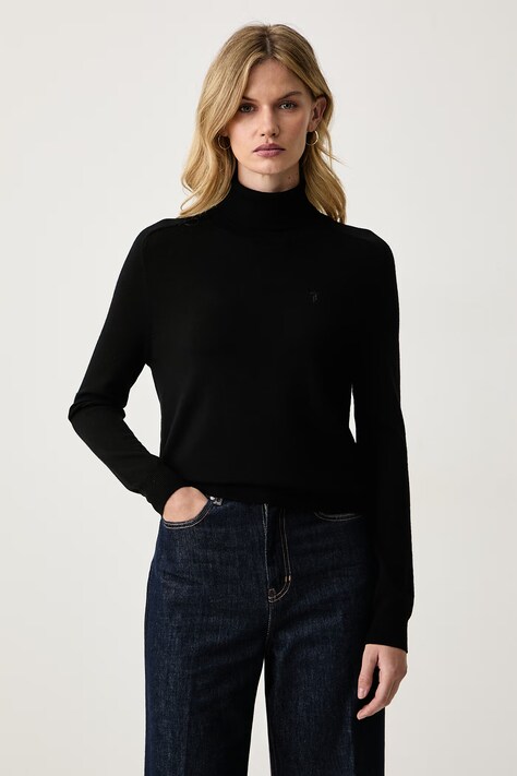 Trussardi Golf damski wełniany czarny M0916001341N