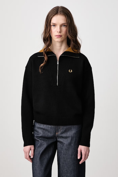 Fred Perry Sweter damski z wełną czarny K3142