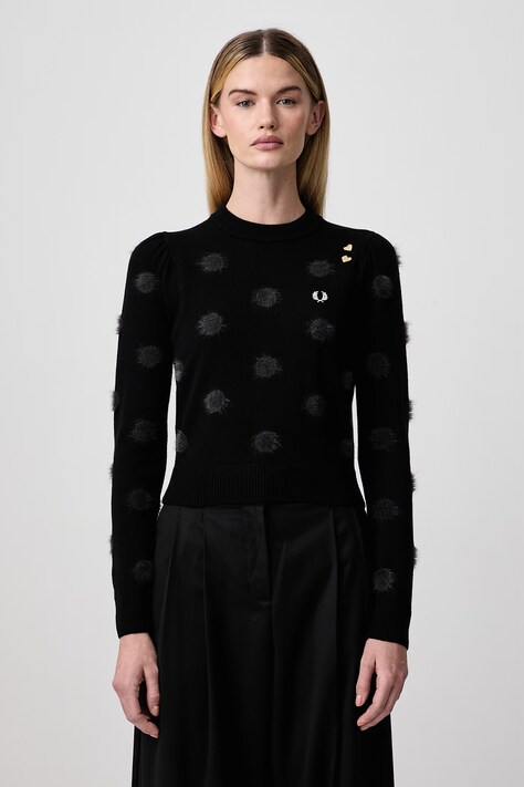 Fred Perry Sweter damski z wełną czarny SK3101