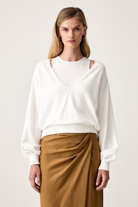 MM by Max Mara sweter damski z wiskozą MMLOTTONE biały 2626386017600