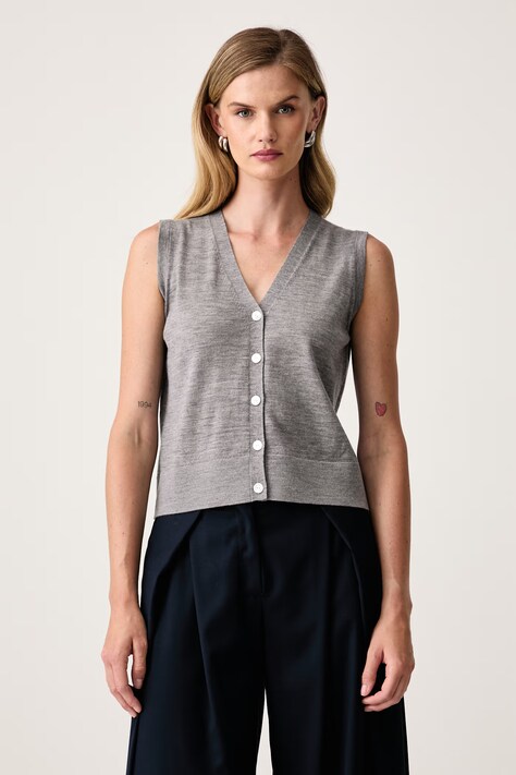 MM by Max Mara kamizelka damska wełniana MMLALBATA szara 2626356017600