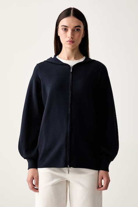 MM by Max Mara sweter rozpinany damski z wiskozą MMLGINNASTA granatowy 2626346047600
