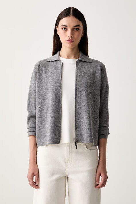 MM by Max Mara kardigan damski wełniany MMLCANDITI szary 2626346037600
